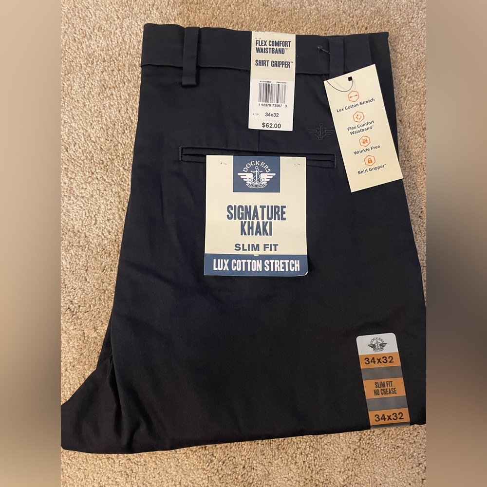 Dockers slim fit navy blue khakis